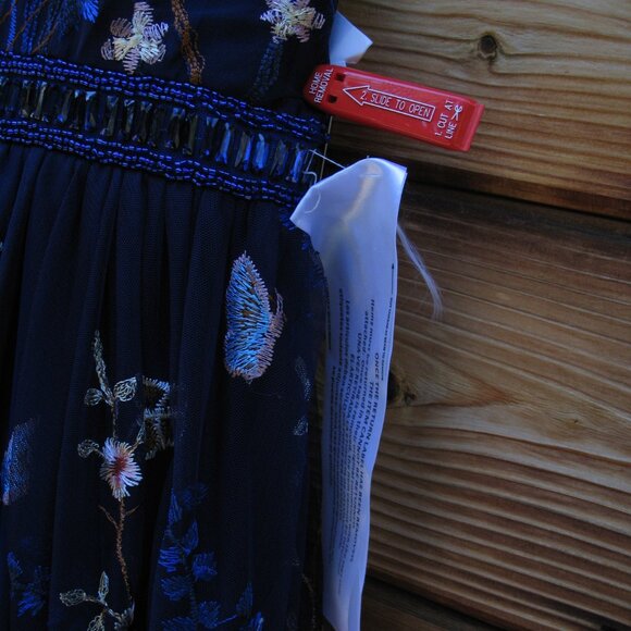  Mac Duggal Embroidered Bustier Gown Dress Indigo - Picture 14 of 14